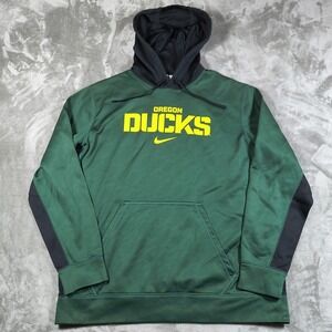 Oregon Ducks Hoodie Mens XL Nike Therma Fit Pullover Sweatshirt Center Swoosh